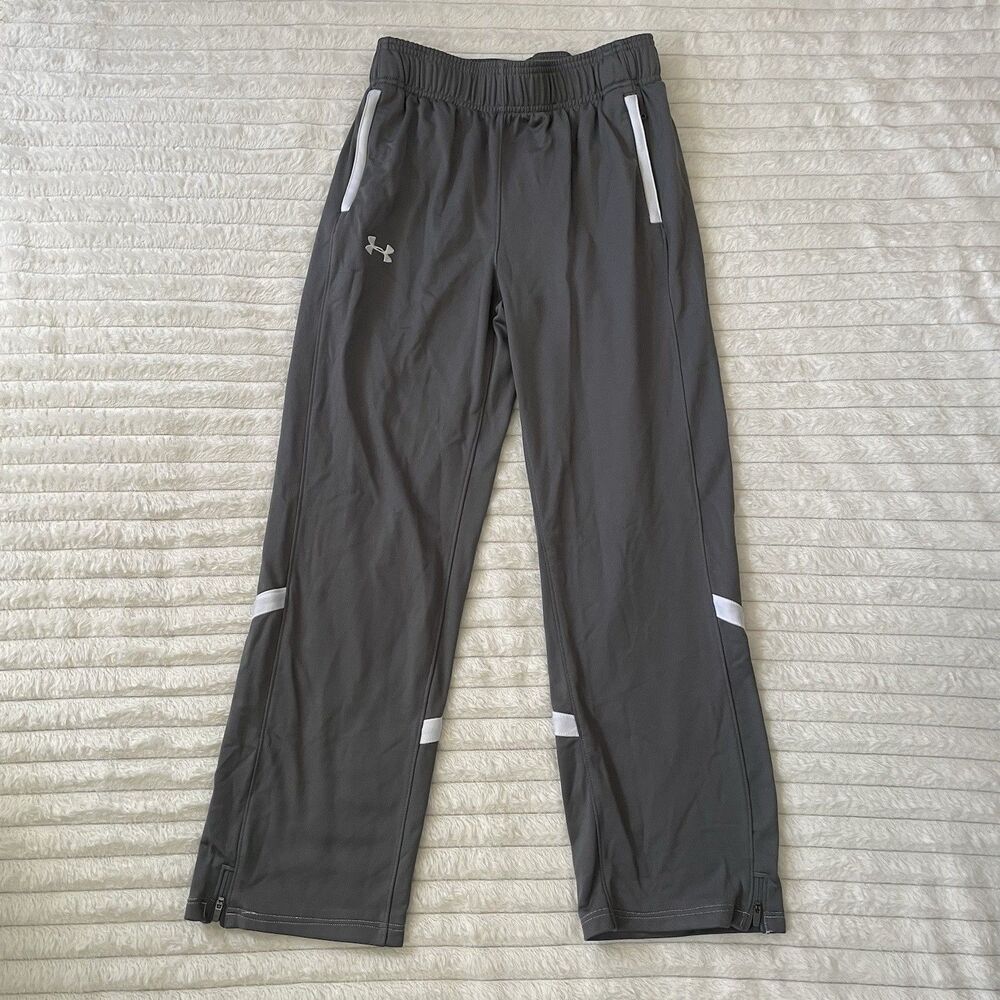 Under Armour Women’s Gray Team Qualifier Warm Up Pants Size XS Loose Fit Zip